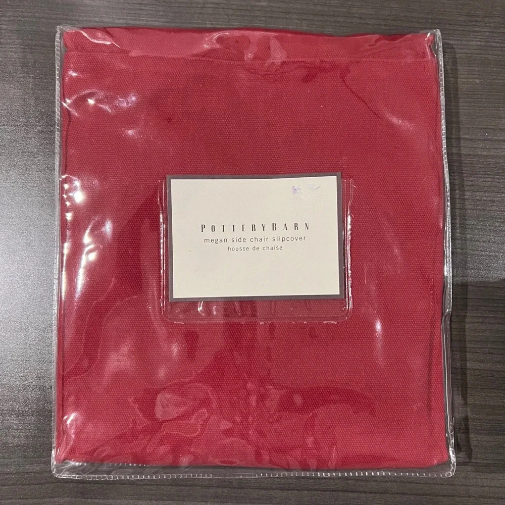 Pottery Barn Megan Side Chair Slipcover Red 100% Cotton Canvas New